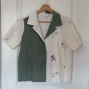 Le Lis Green and Cream Shirt